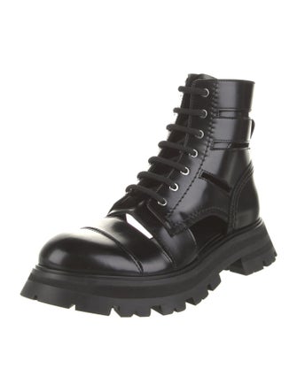 Alexander McQueen Leather Combat Boots