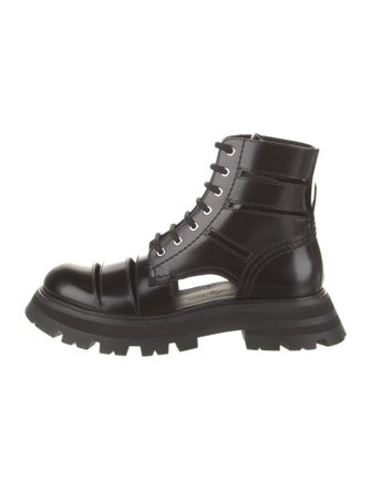 Alexander McQueen Leather Combat Boots