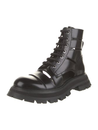 Alexander McQueen Leather Combat Boots