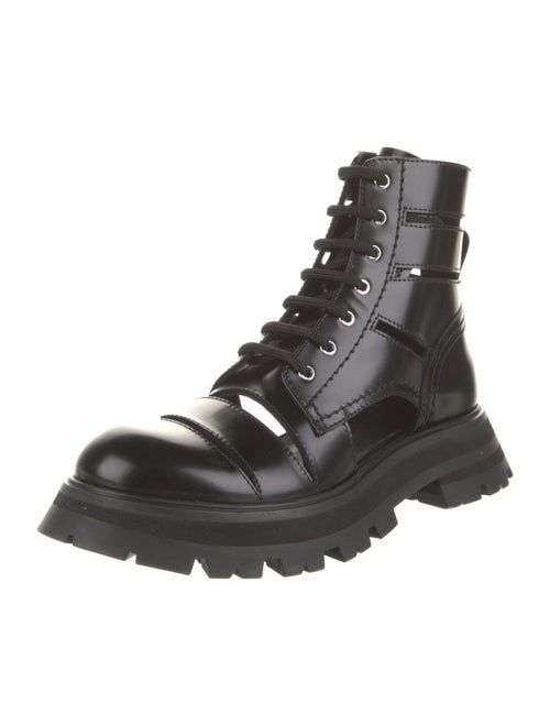 Alexander McQueen Leather Combat Boots
