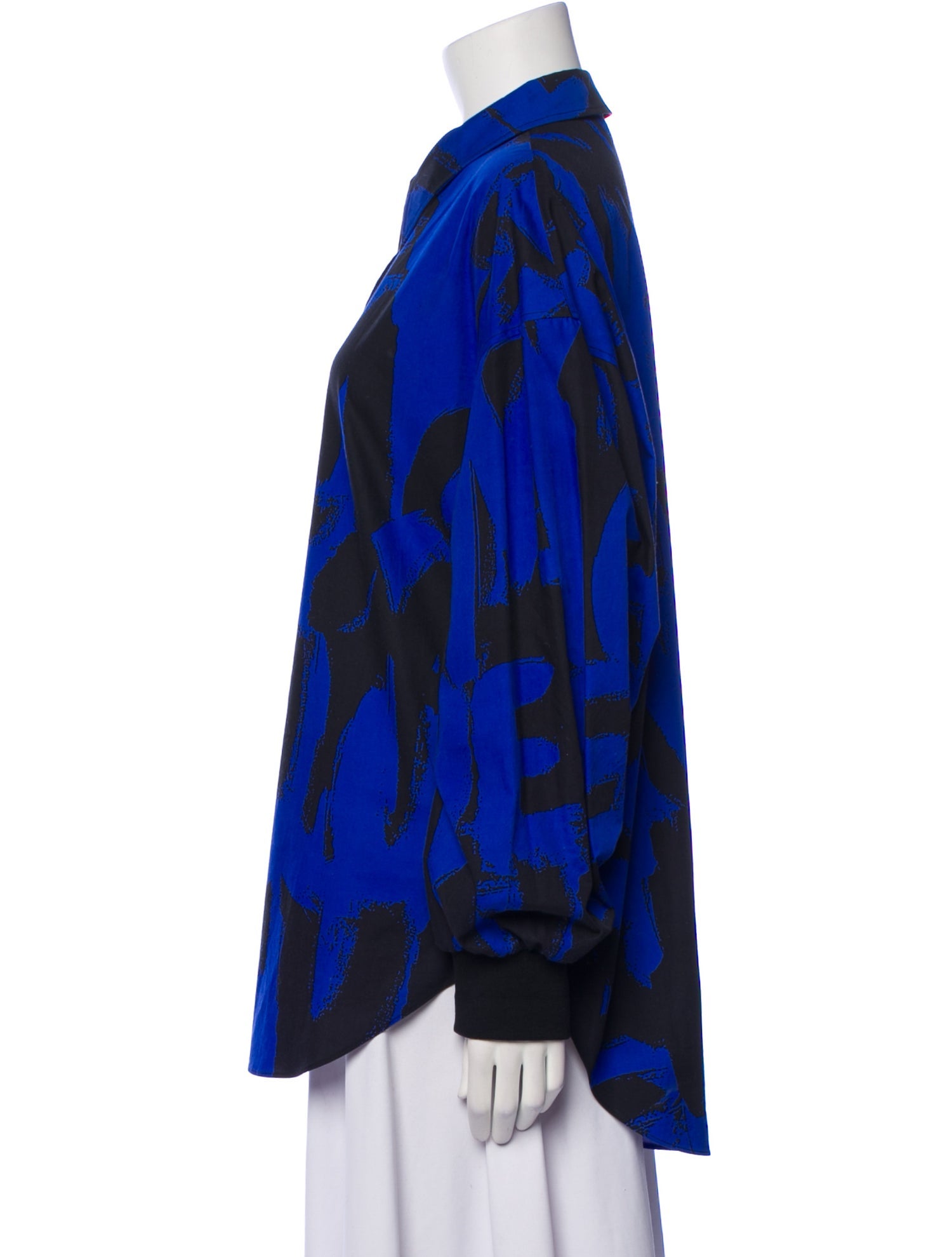 Alexander McQueen Printed Long Sleeve Button-Up Top