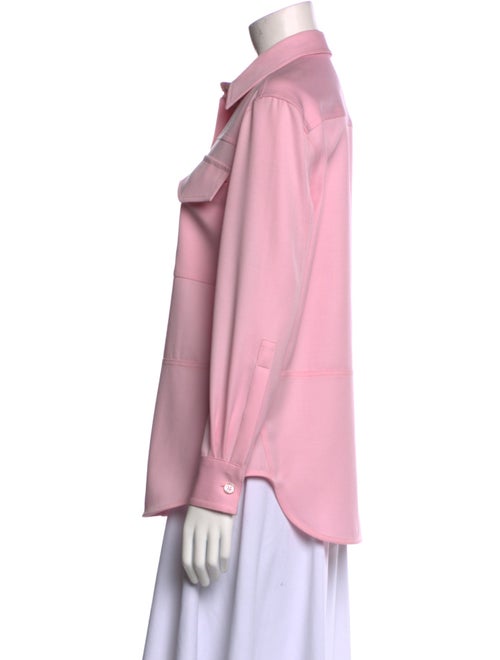 Alexander McQueen Wool Long Sleeve Button-Up Top