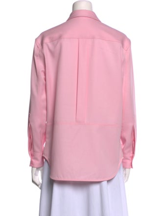 Alexander McQueen Wool Long Sleeve Button-Up Top