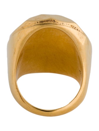 Alexander McQueen Facet Oval Signet Ring