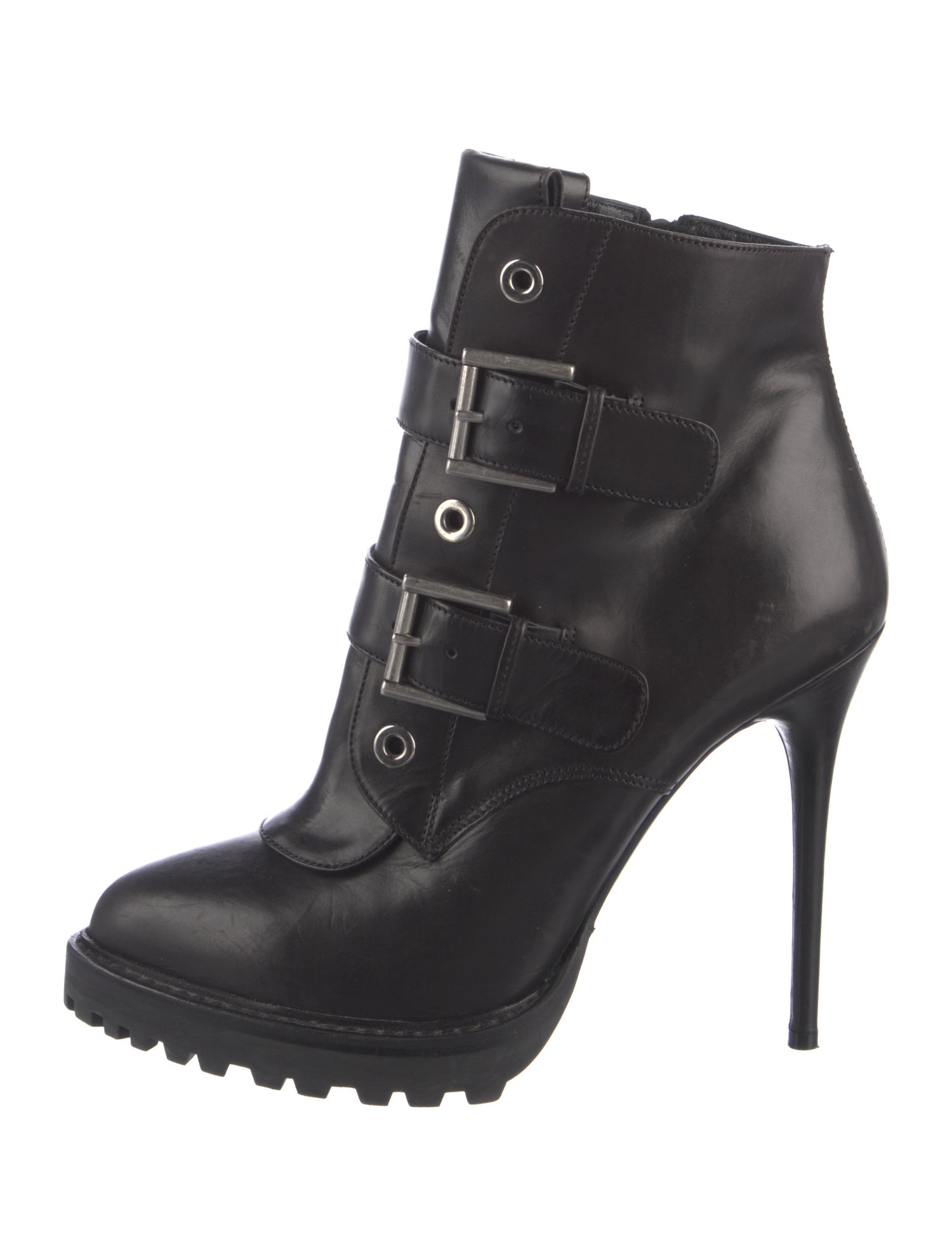 Alexander McQueen Leather Combat Boots