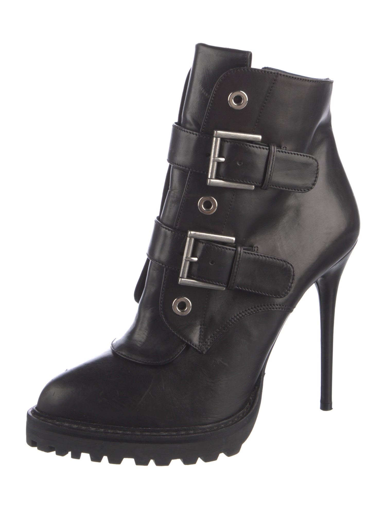 Alexander McQueen Leather Combat Boots