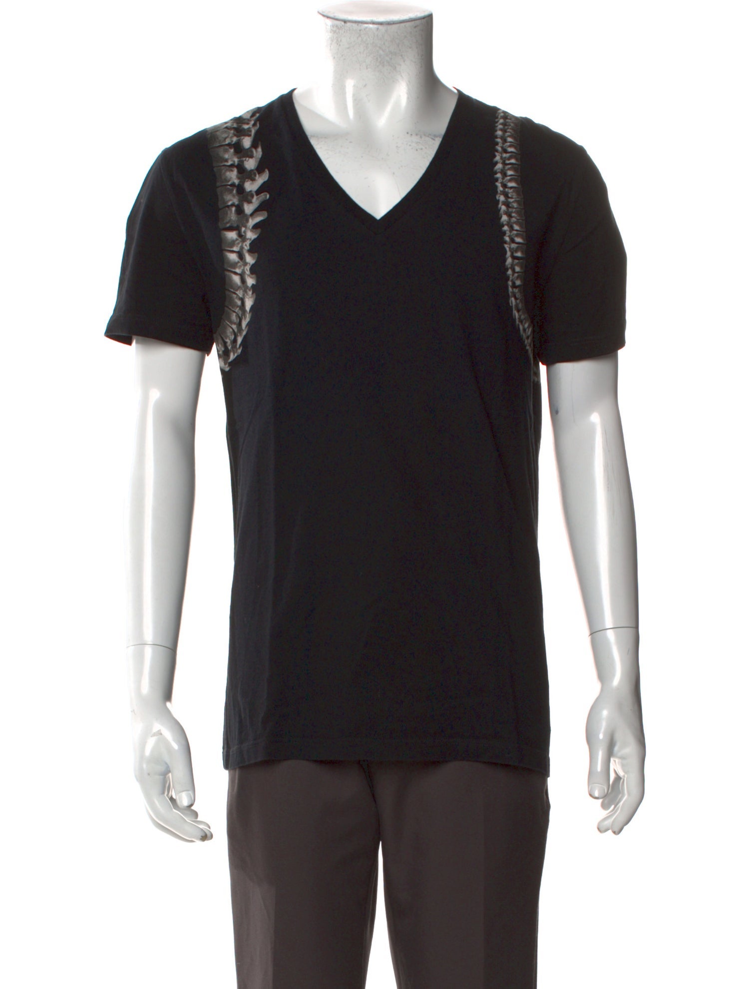 Alexander McQueen Graphic Print V-Neck T-Shirt