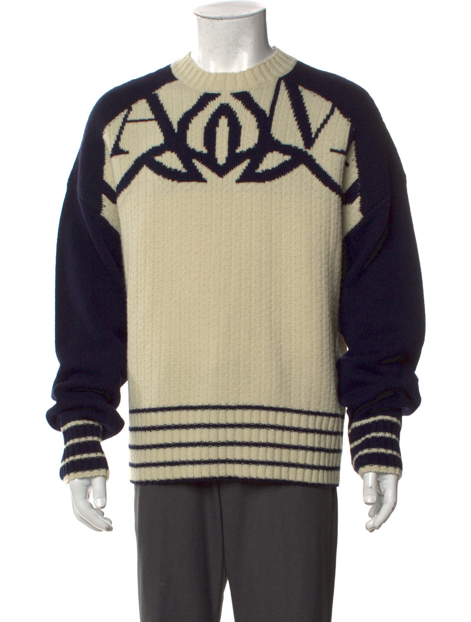 Alexander McQueen Wool Graphic Print Polo Sweater