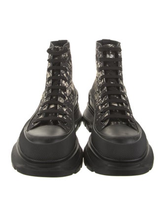 Alexander McQueen Canvas Printed Hiking Boots