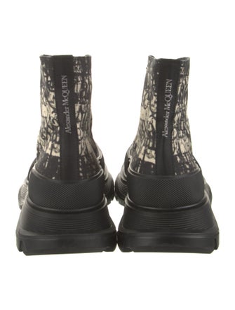 Alexander McQueen Canvas Printed Hiking Boots