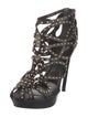 Alexander McQueen Leather Studded Accents T-Strap Pumps