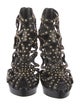 Alexander McQueen Leather Studded Accents T-Strap Pumps