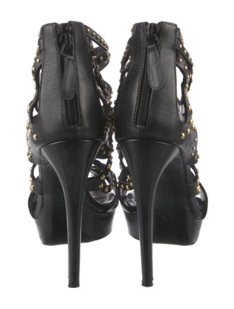 Alexander McQueen Leather Studded Accents T-Strap Pumps