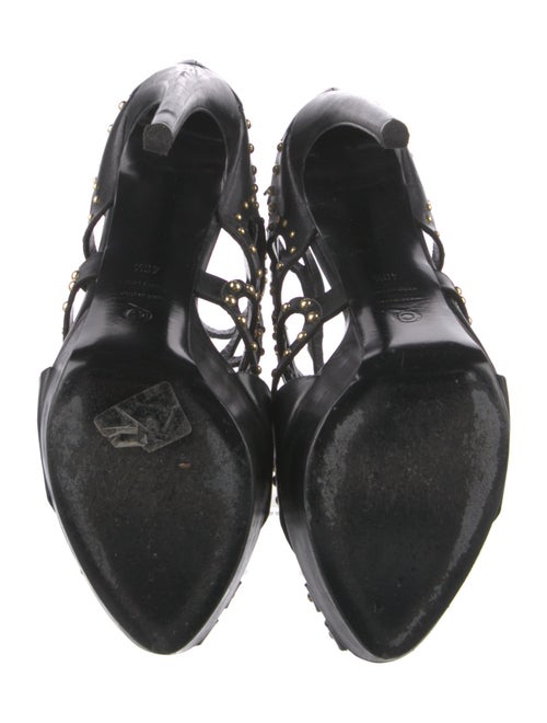 Alexander McQueen Leather Studded Accents T-Strap Pumps