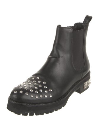 Alexander McQueen Leather Studded Accents Chelsea Boots