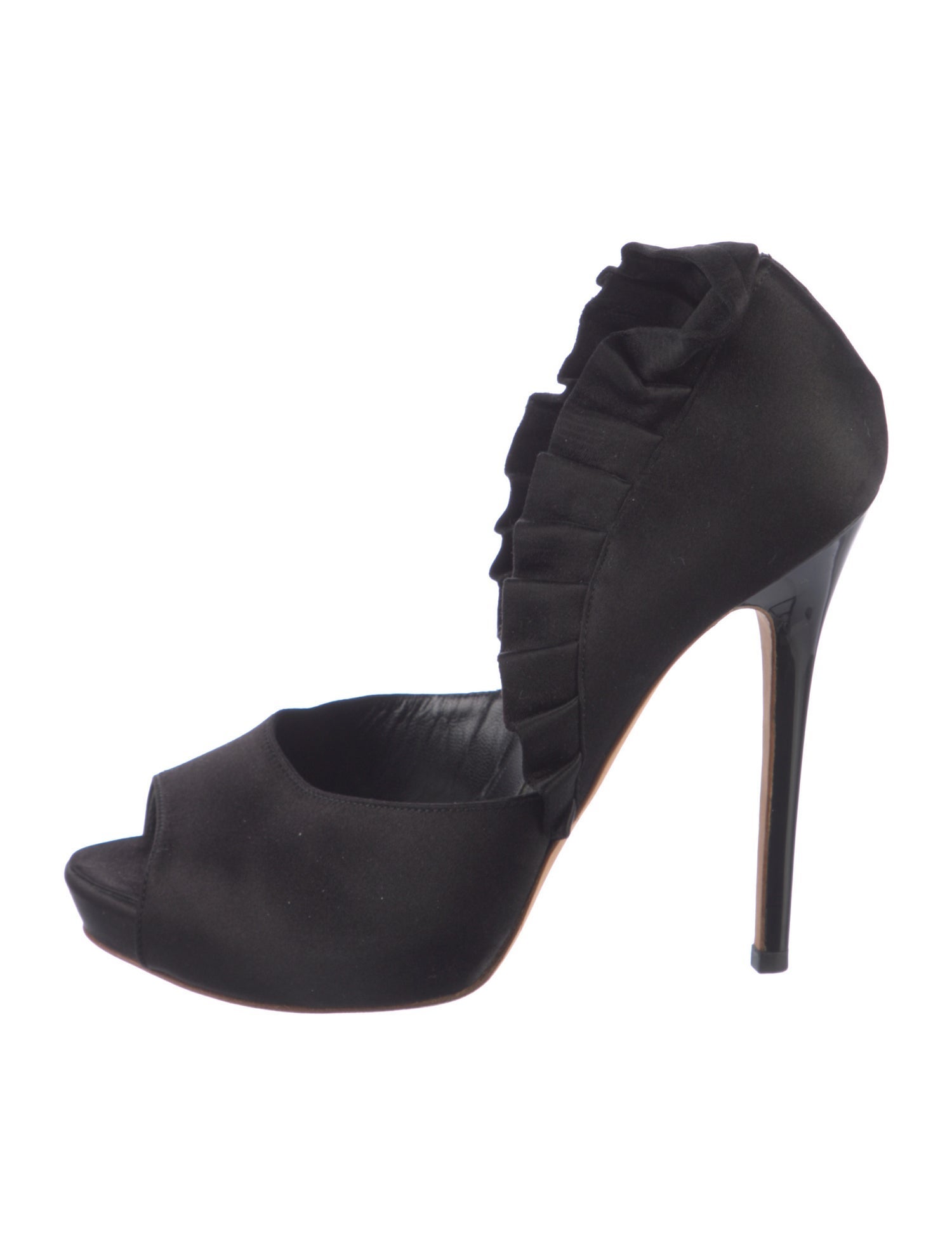 Alexander McQueen Satin Animal Print D'Orsay Pumps