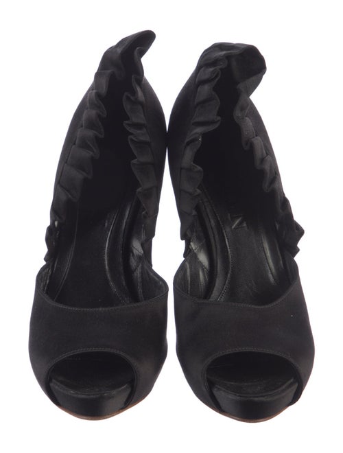 Alexander McQueen Satin Animal Print D'Orsay Pumps