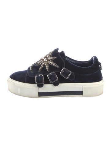 Alexander McQueen Sneakers Velvet Crystal Embellishments IT 38 | 8