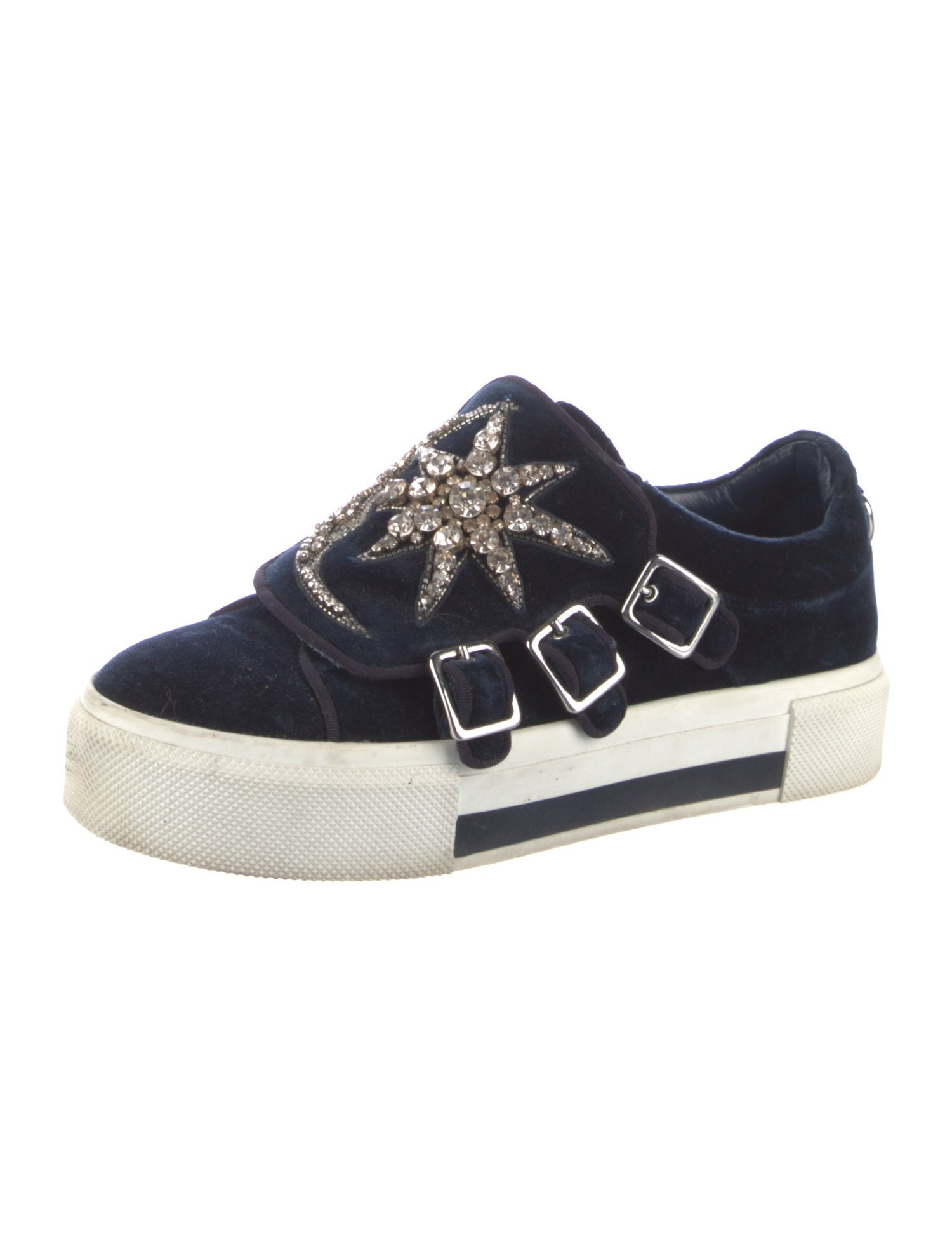 Alexander McQueen Velvet Crystal Embellishments Sneakers