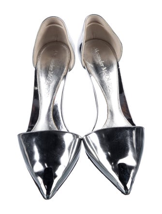 Alexander McQueen Spike Accents Patent Leather Slingback Sandals