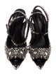 Alexander McQueen Crystal Crystal Embellishments Slingback Pumps