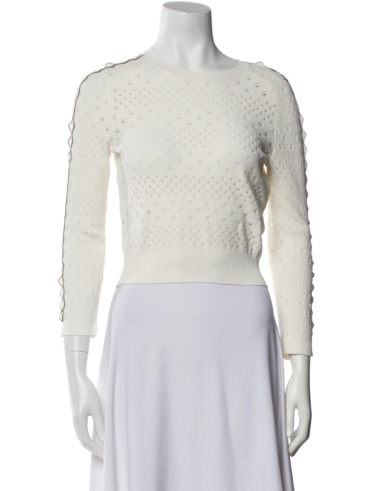 トップス Alexander McQueen wool silk knit Alexander McQueen Wool Scoop Neck Sweater - Neutrals