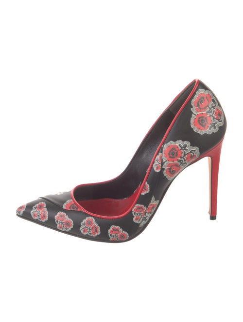 Alexander McQueen Leather Floral Print Pumps