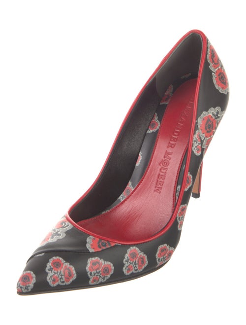 Alexander McQueen Leather Floral Print Pumps