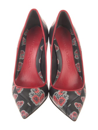 Alexander McQueen Leather Floral Print Pumps