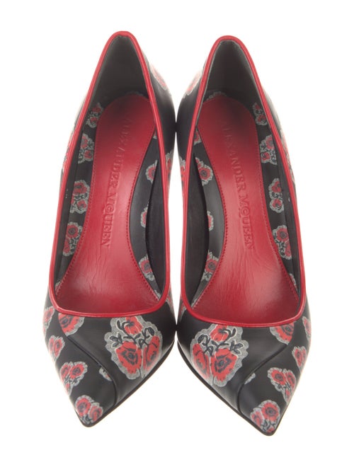 Alexander McQueen Leather Floral Print Pumps