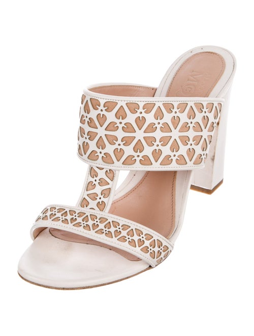 Alexander McQueen Leather Lasercut Accents Slides