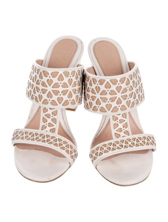 Alexander McQueen Leather Lasercut Accents Slides