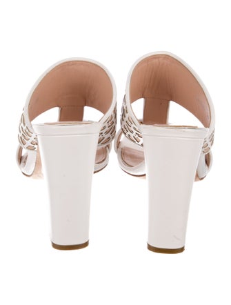 Alexander McQueen Leather Lasercut Accents Slides