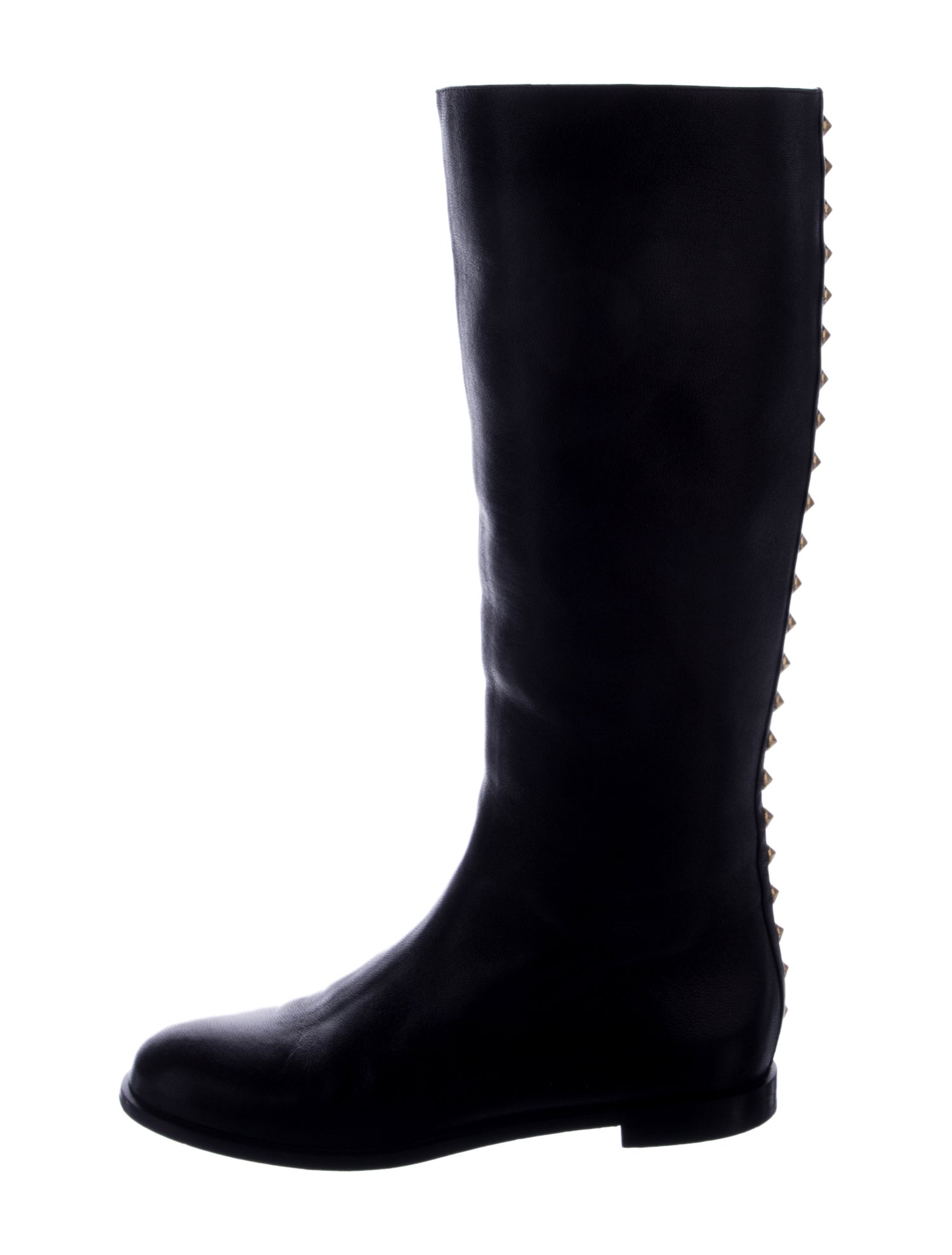 Alexander McQueen Leather Studded Accents Riding Boots