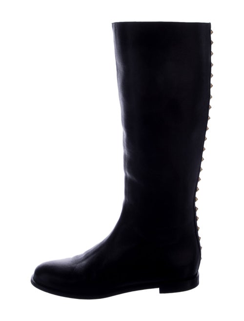 Alexander McQueen Leather Studded Accents Riding Boots
