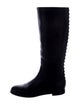 Alexander McQueen Leather Studded Accents Riding Boots