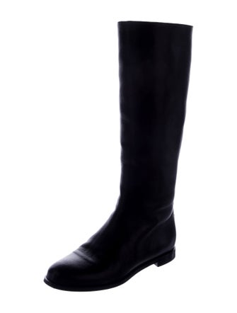Alexander McQueen Leather Studded Accents Riding Boots