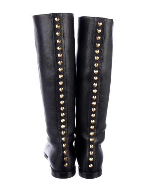 Alexander McQueen Leather Studded Accents Riding Boots