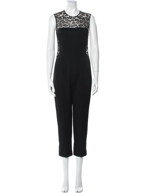 Alexander McQueen Lace Pattern Crew Neck Jumpsuit