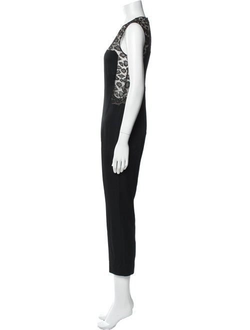 Alexander McQueen Lace Pattern Crew Neck Jumpsuit