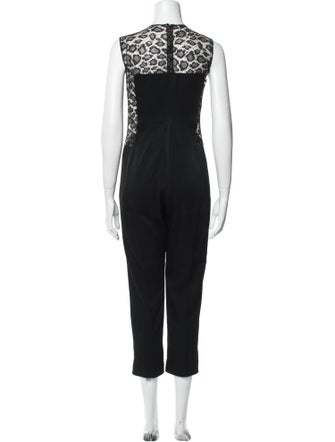 Alexander McQueen Lace Pattern Crew Neck Jumpsuit