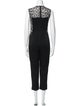 Alexander McQueen Lace Pattern Crew Neck Jumpsuit