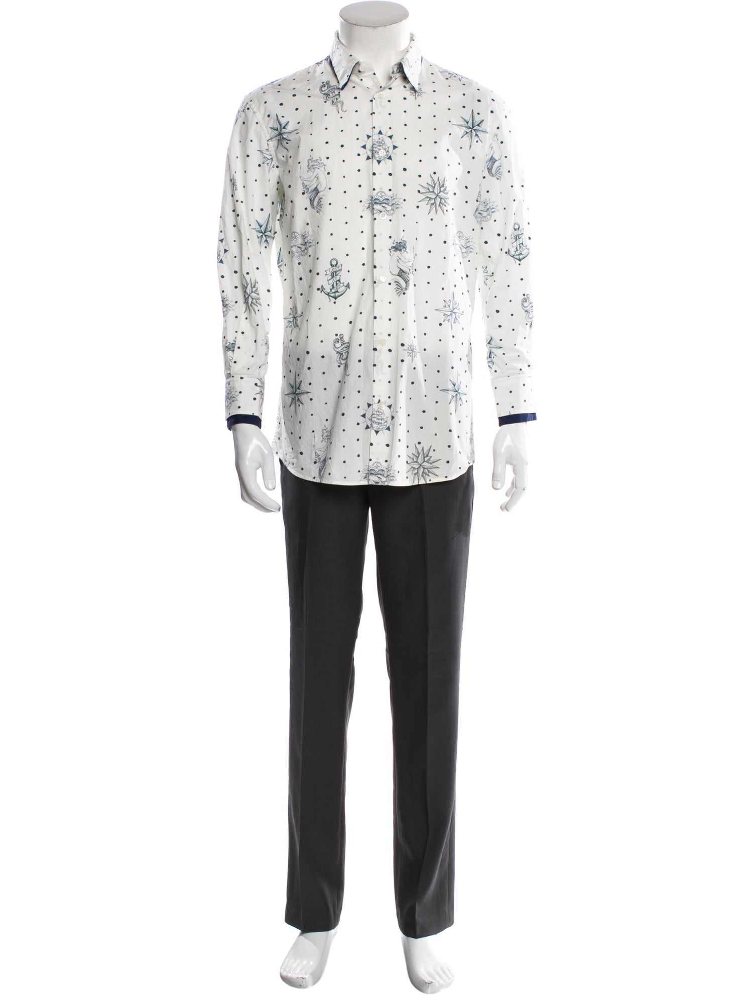 Alexander McQueen Graphic Print Long Sleeve Shirt