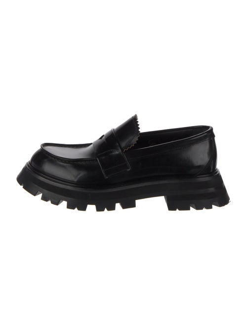 Alexander McQueen Leather Scalloped Accent Loafers