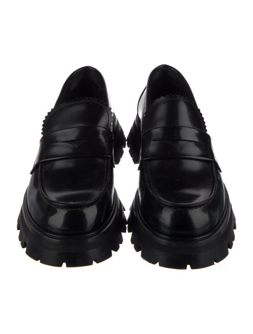 Alexander McQueen Leather Scalloped Accent Loafers