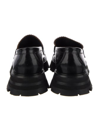 Alexander McQueen Leather Scalloped Accent Loafers