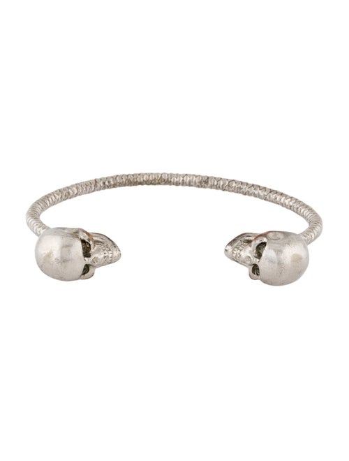 Alexander McQueen Crystal Twin Skull Cuff Bracelet