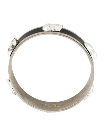 Alexander McQueen Enamel 3D Skull Bangle Bracelet