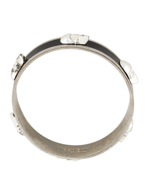Alexander McQueen Enamel 3D Skull Bangle Bracelet