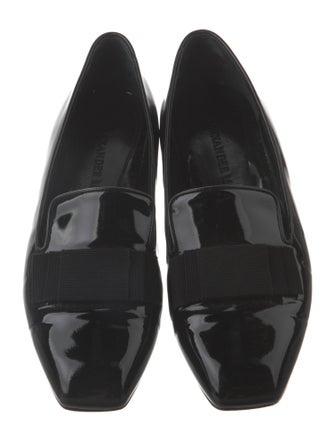 Alexander McQueen Patent Leather Bow Accents Loafers